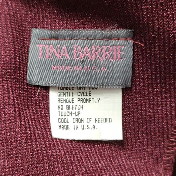 Tina Barrie  burgundy  dress Sz 8 - Picture 6 of 7